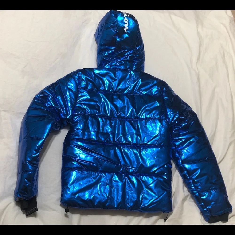 Champion  NASA Metallic‎ Puffer Jacket Blue Quilted - Picture 8 of 9